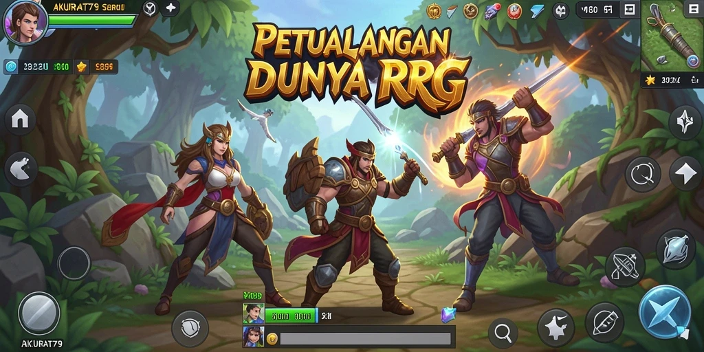 Tangkapan layar AKURAT79 menampilkan aksi seru dalam pertempuran RPG.