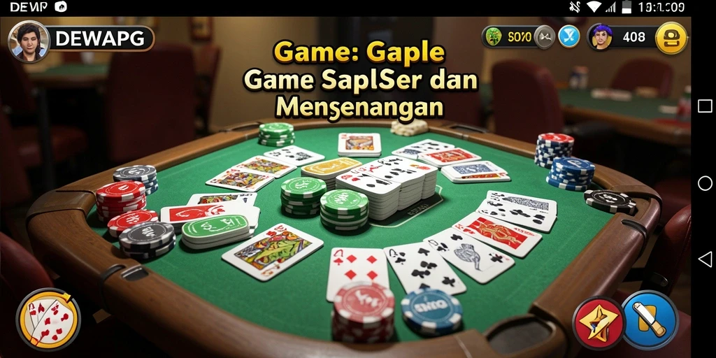 Screenshot gameplay DEWAPG yang menunjukkan momen seru saat bermain Gaple.