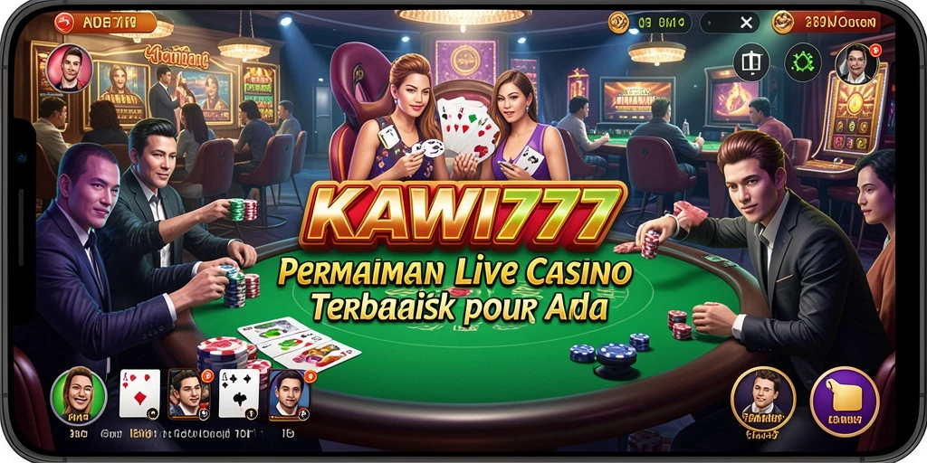 Tampilan gameplay mendebarkan di KAWI777 dengan dealer langsung.
