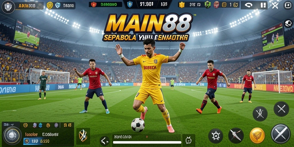 Tampilan gameplay <strong>MAIN88</strong> yang menegangkan dan penuh aksi di lapangan.