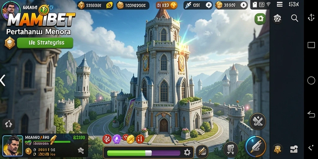 Tampilan gameplay MAMIBET dengan pertempuran bertahan yang intens.