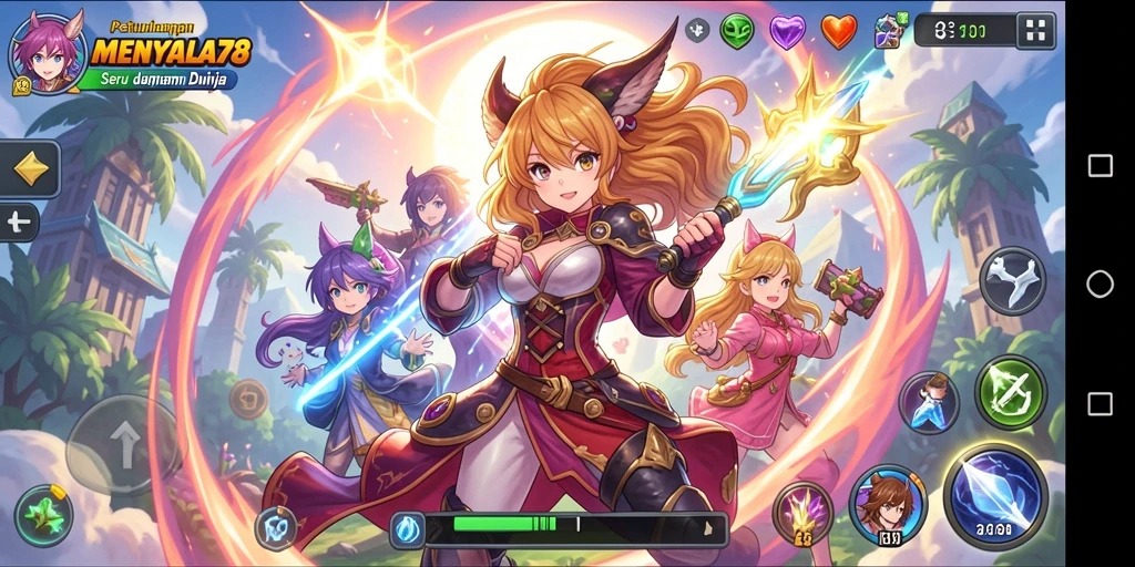 Tangkapan layar gameplay <strong>MENYALA78</strong> yang menggambarkan aksi seru di dunia Anime.