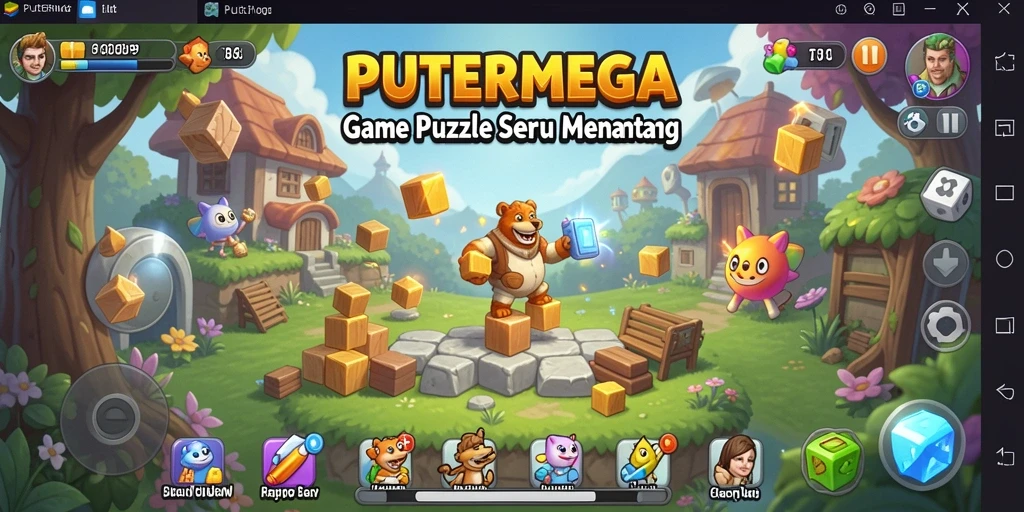Screenshot utama PUTERMEGA menampilkan gameplay yang seru dan menantang.