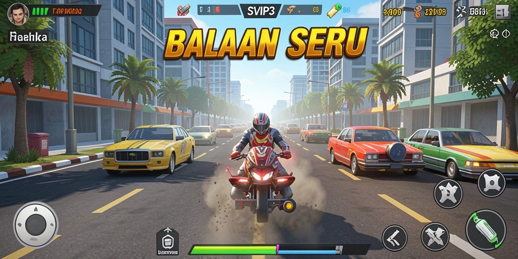 Gameplay balap yang mendebarkan dan grafis menakjubkan.