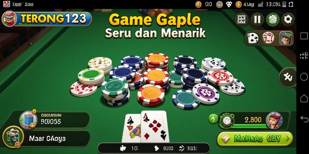 Screenshot gameplay Gaple TERONG123 yang seru dan menarik.