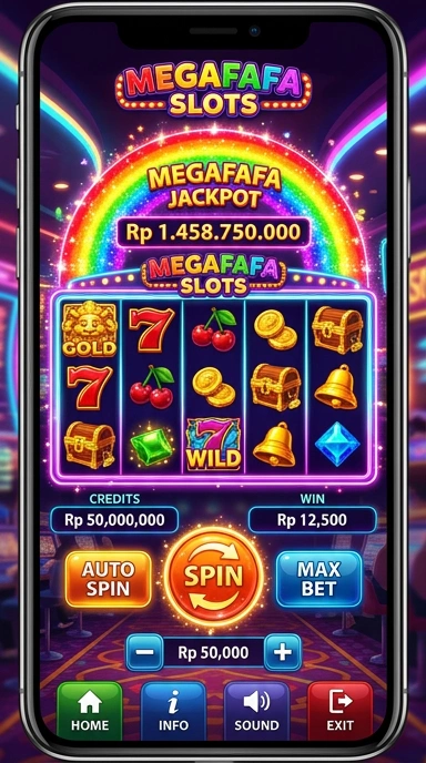 Screenshot antarmuka megafafa yang sederhana dan mudah digunakan.